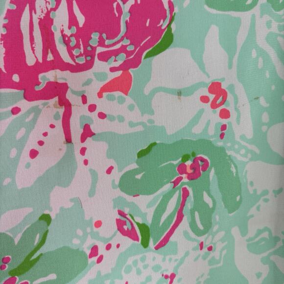 Lilly Pulitzer Elsa Top Women's Small Multicolor 100% Silk Floral Pattern Shirt - Picture 5 of 6